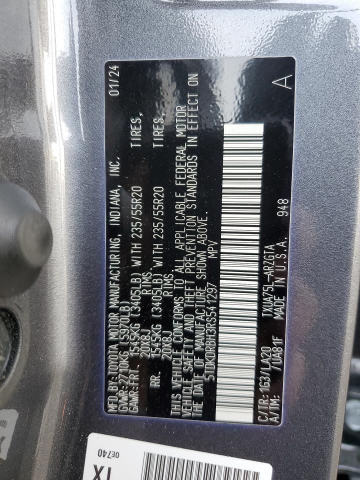 2024 Toyota Highlander Le VIN: 5TDKDRBH3RS541297 Lot: 65589555