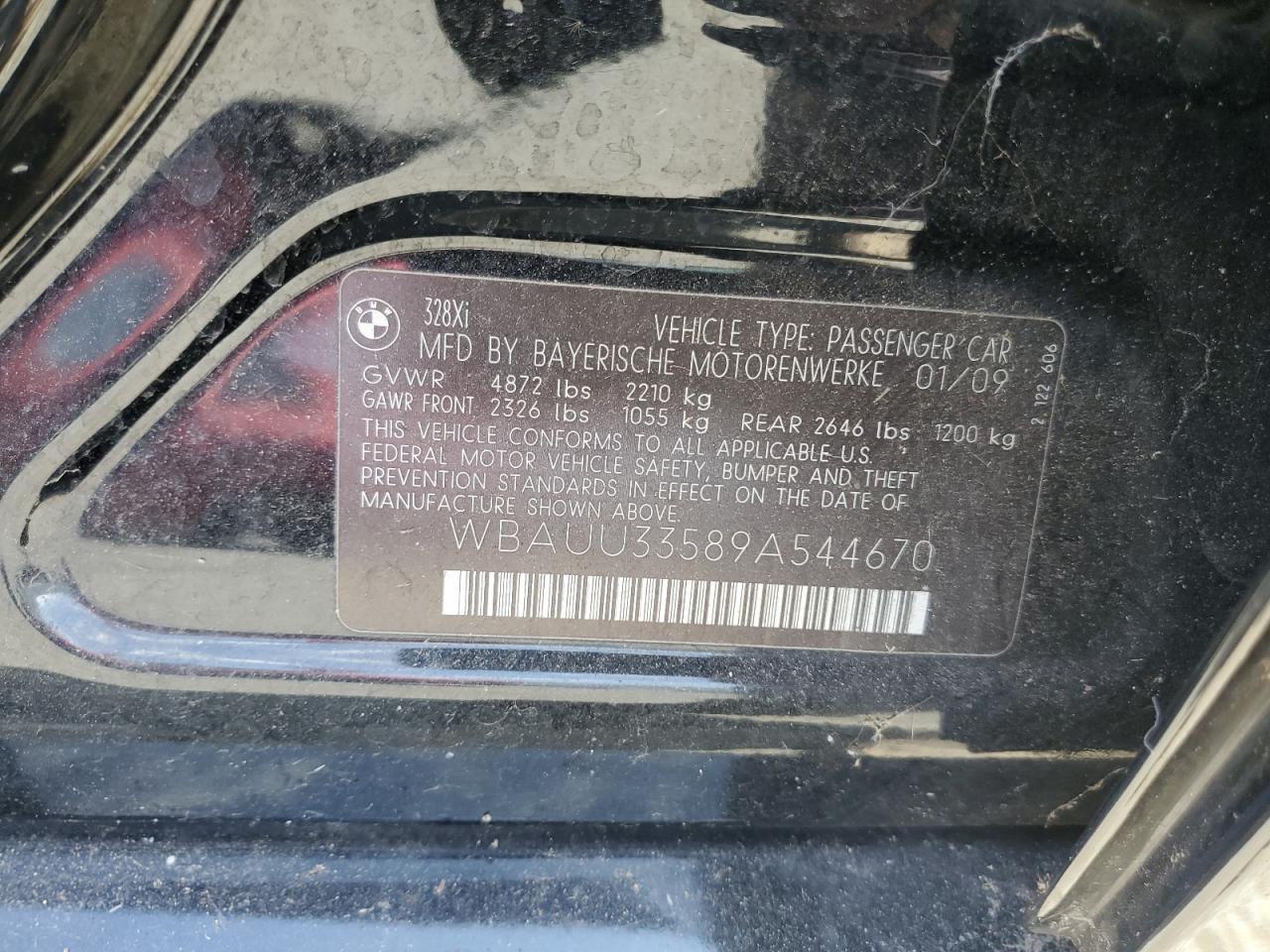 wbauu33589a544670 WBAUU33589A544670 2009 BMW 328 Xit