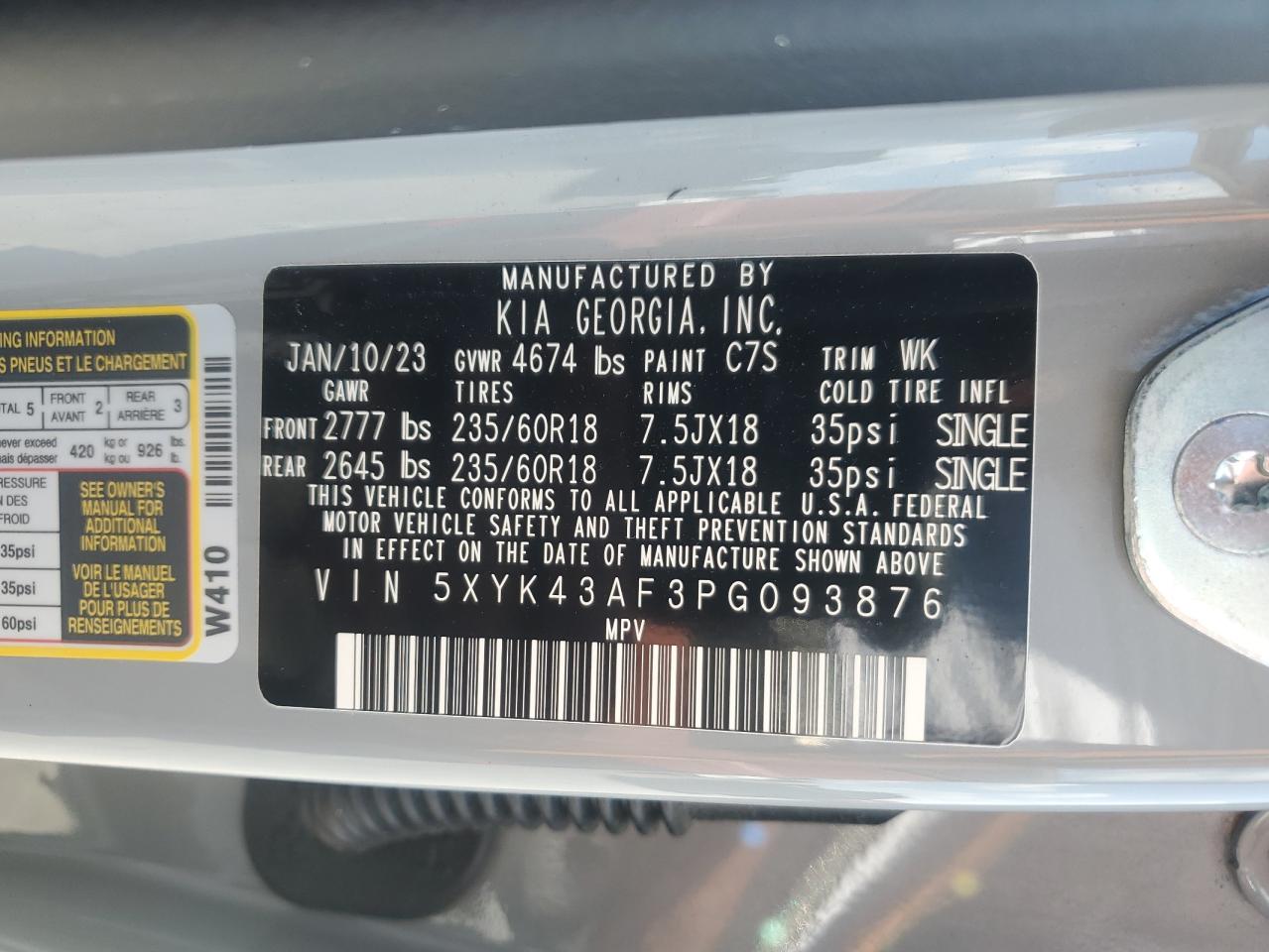 2023 Kia Sportage Sx VIN: 5XYK43AF3PG093876 Lot: 64189335