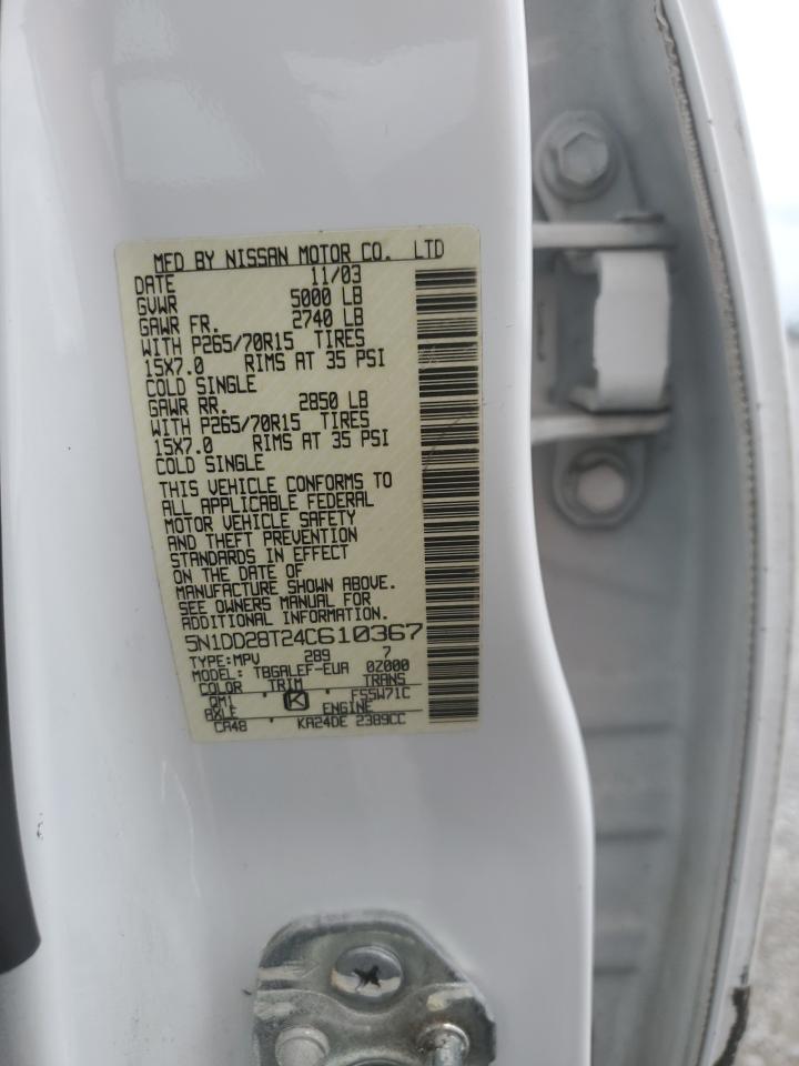 2004 Nissan Xterra Xe VIN: 5N1DD28T24C610367 Lot: 64242115