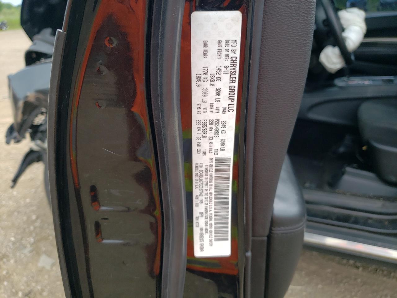 2012 Dodge Durango Sxt VIN: 1C4RDJAG7CC107742 Lot: 64098975