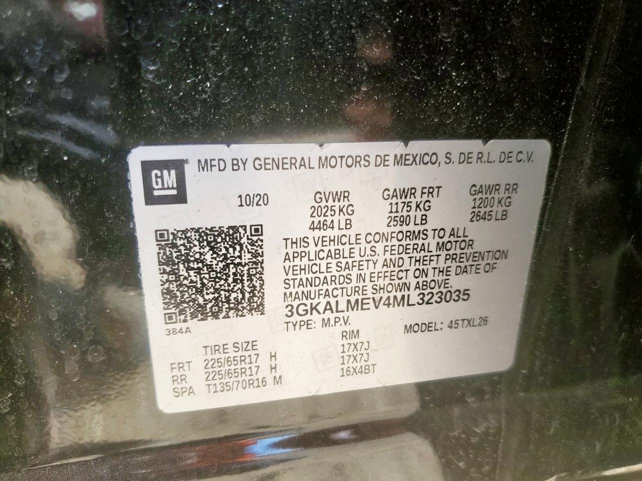 2021 GMC Terrain Sle VIN: 3GKALMEV4ML323035 Lot: 63680125