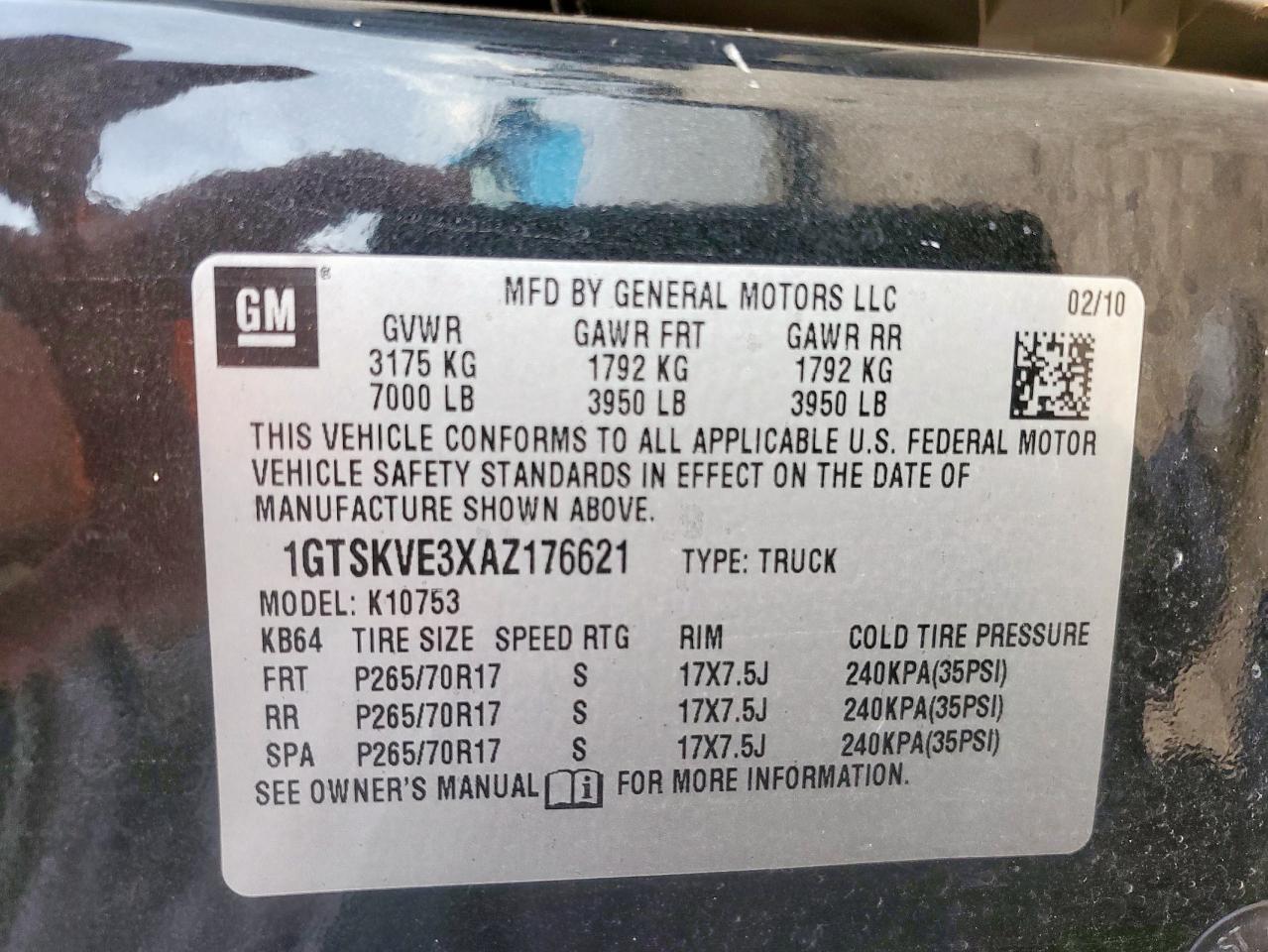 2010 GMC Sierra K1500 Sle VIN: 1GTSKVE3XAZ176621 Lot: 64480335