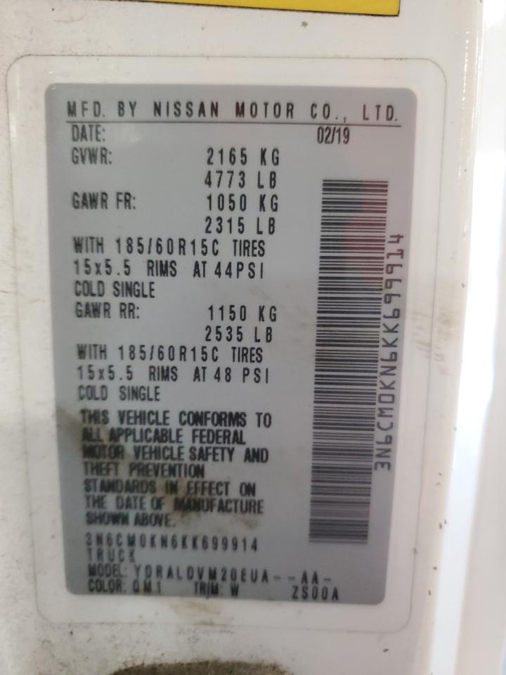 2019 Nissan Nv200 2.5S VIN: 3N6CM0KN6KK699914 Lot: 63629975