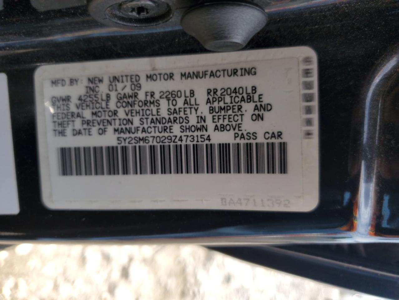 2009 Pontiac Vibe VIN: 5Y2SM67029Z473154 Lot: 63696575