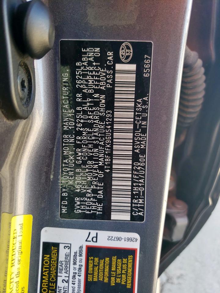 4t1bf1fk9gu541293 4T1BF1FK9GU541293 2016 Toyota Camry Le