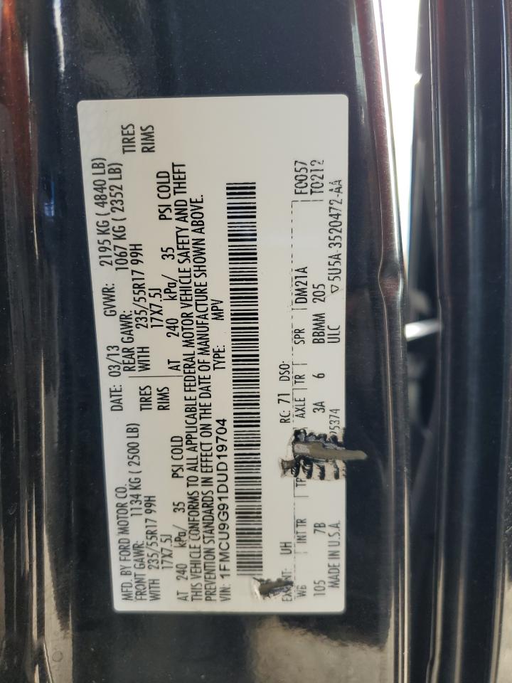 2013 Ford Escape Se VIN: 1FMCU9G91DUD19704 Lot: 64557405