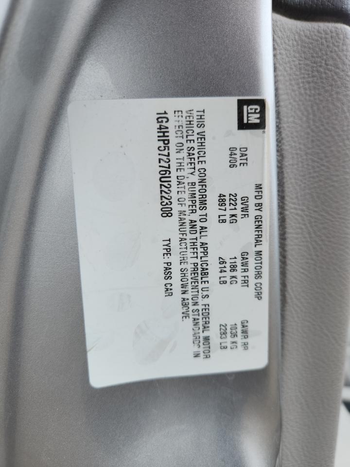 2006 Buick Lucerne Cx VIN: 1G4HP57276U222308 Lot: 65054265