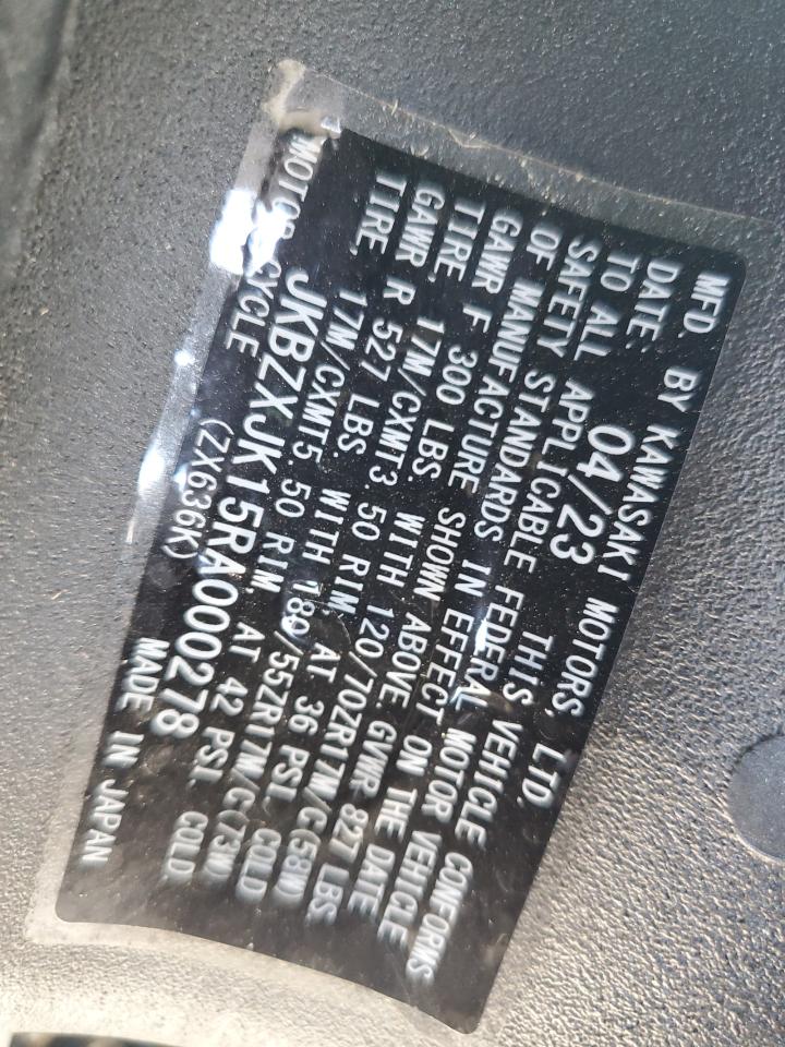 jkbzxjk15ra000278 JKBZXJK15RA000278 2024 Kawasaki Zx636 K