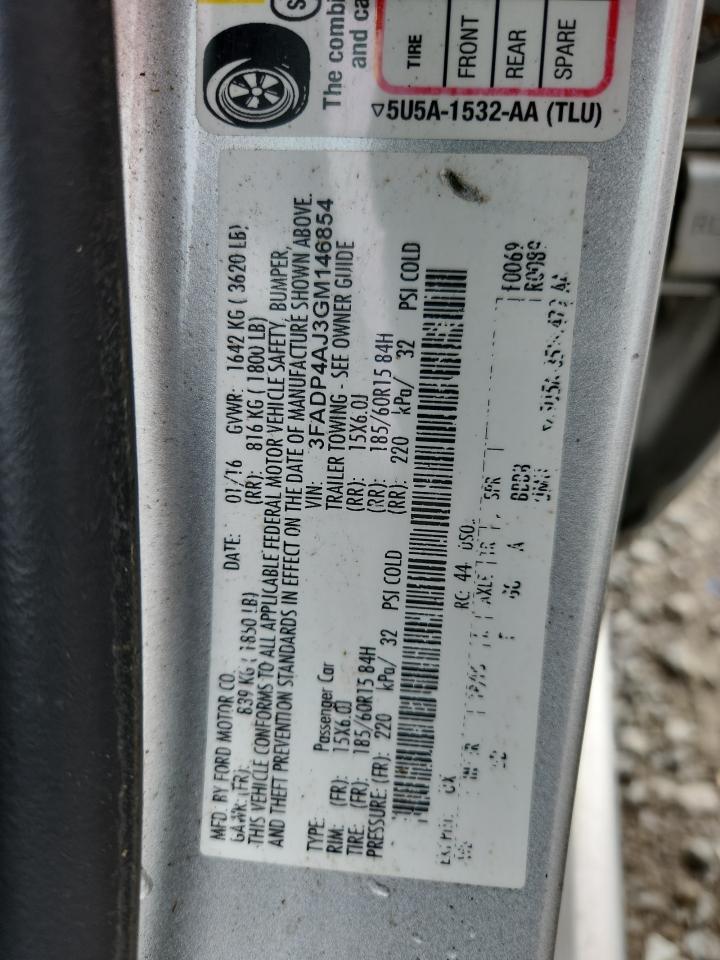 2016 Ford Fiesta S VIN: 3FADP4AJ3GM146854 Lot: 64681955