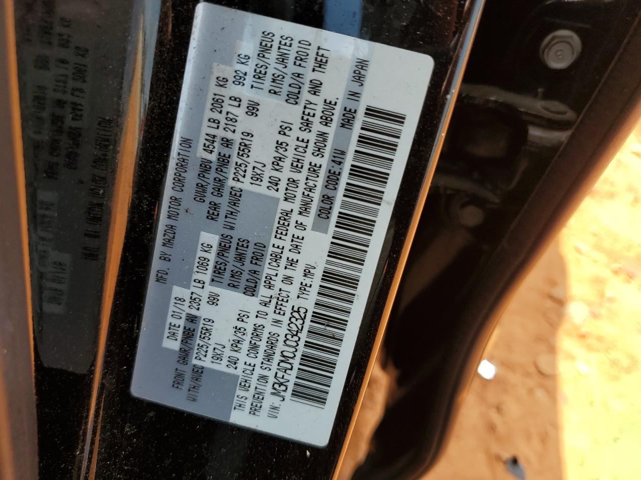 2018 Mazda Cx-5 Grand Touring VIN: JM3KFADM0J0342325 Lot: 64222215
