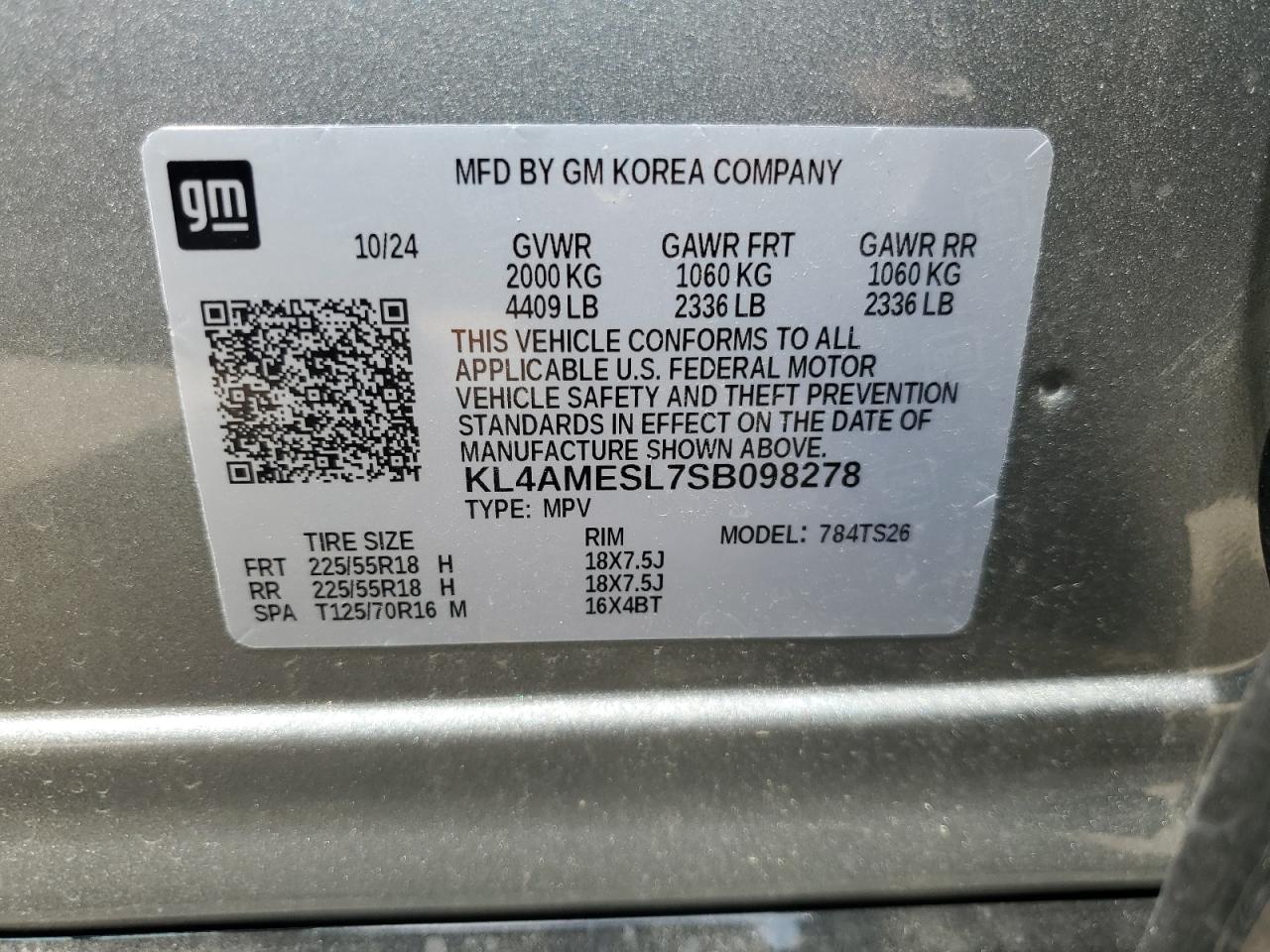 kl4amesl7sb098278 KL4AMESL7SB098278 2025 Buick Encore Gx Sport Touring