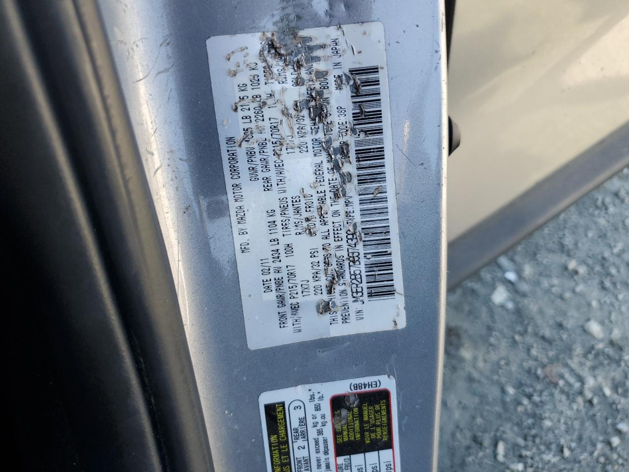 2011 Mazda Cx-7 VIN: JM3ER2B57B0374390 Lot: 63648285