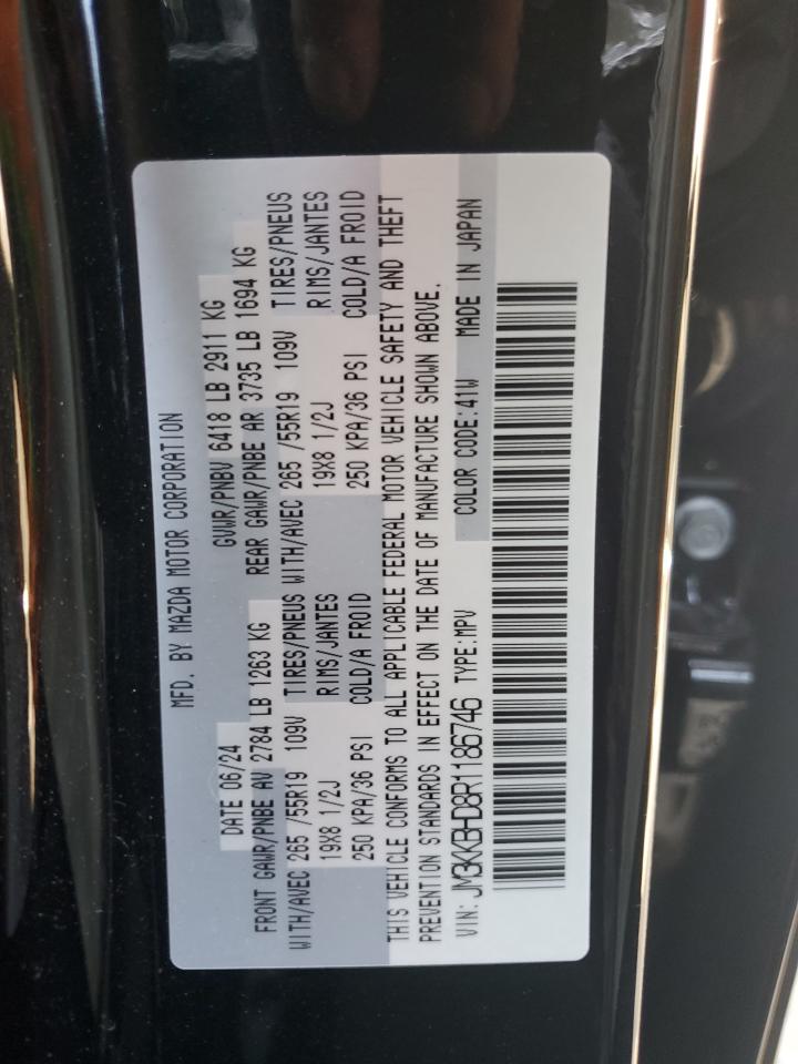 2024 Mazda Cx-90 Preferred VIN: JM3KKBHD8R1186746 Lot: 63988555
