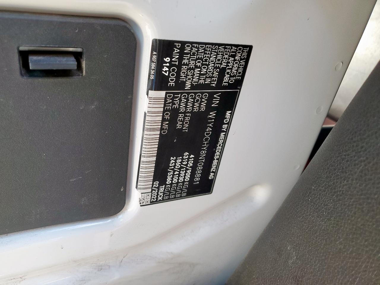 w1y4dchy8nt088881 W1Y4DCHY8NT088881 2022 Mercedes Benz Sprinter 2 - Trucks Delivery Van