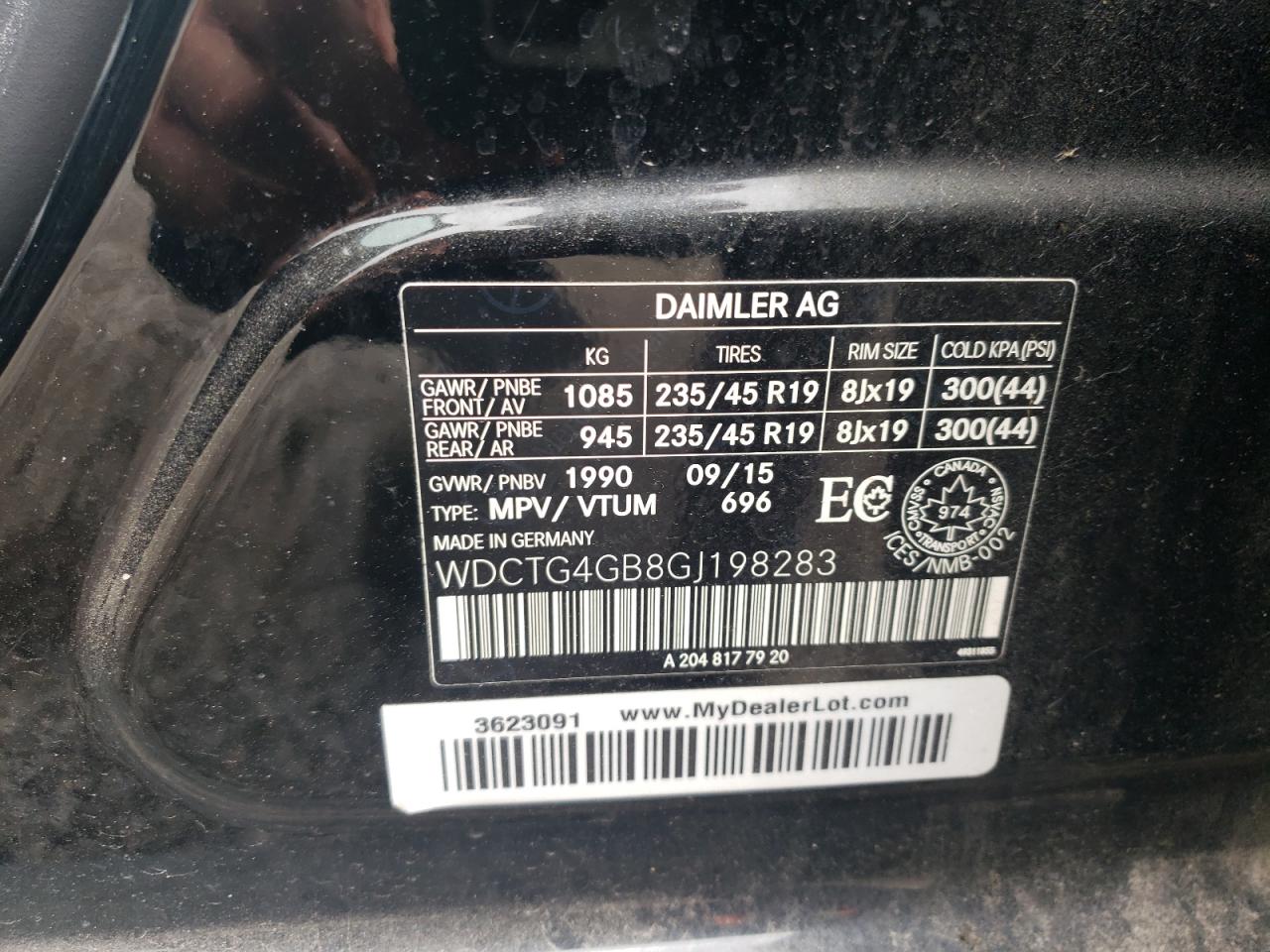 2016 Mercedes-Benz Gla 250 4Matic VIN: WDCTG4GB8GJ198283 Lot: 64638345