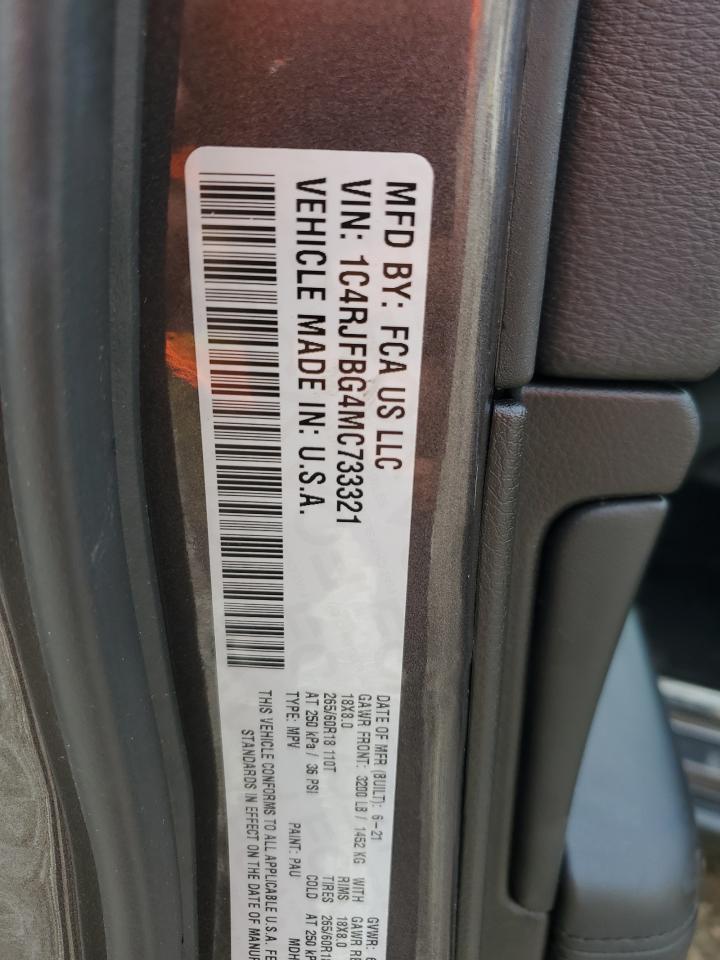 2021 Jeep Grand Cherokee Limited VIN: 1C4RJFBG4MC733321 Lot: 65040115