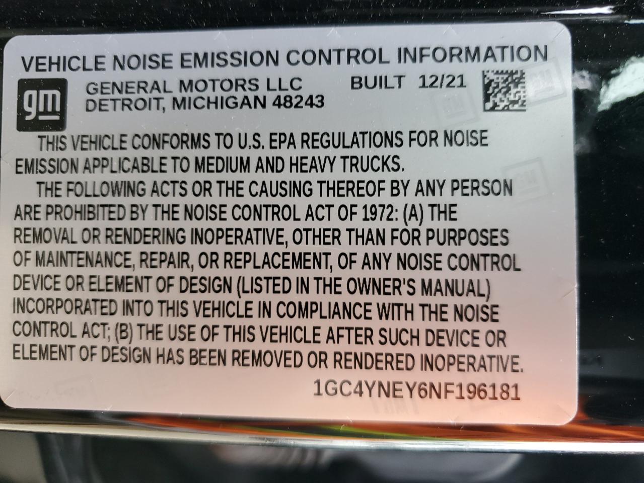 2022 Chevrolet Silverado K2500 Heavy Duty Lt VIN: 1GC4YNEY6NF196181 Lot: 63754575