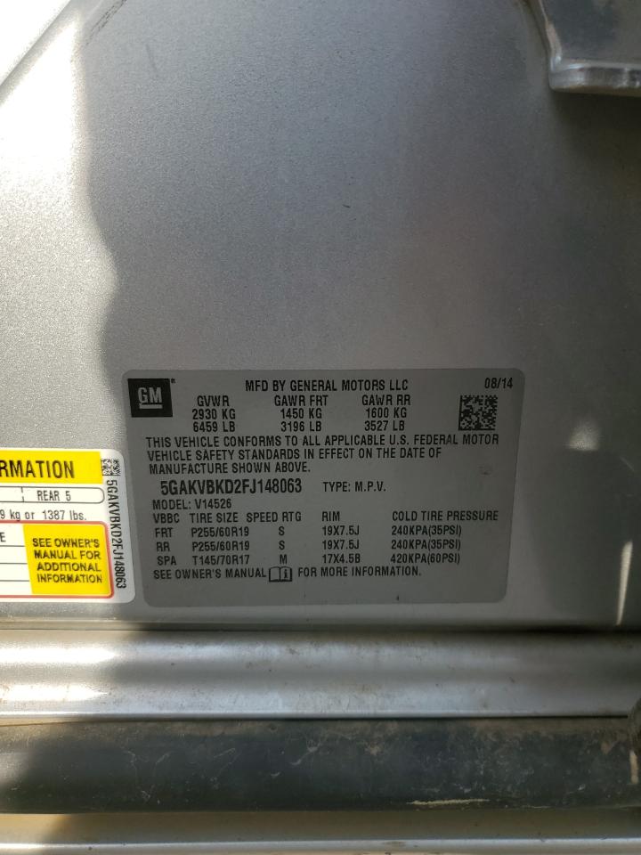 2015 Buick Enclave VIN: 5GAKVBKD2FJ148063 Lot: 66651635