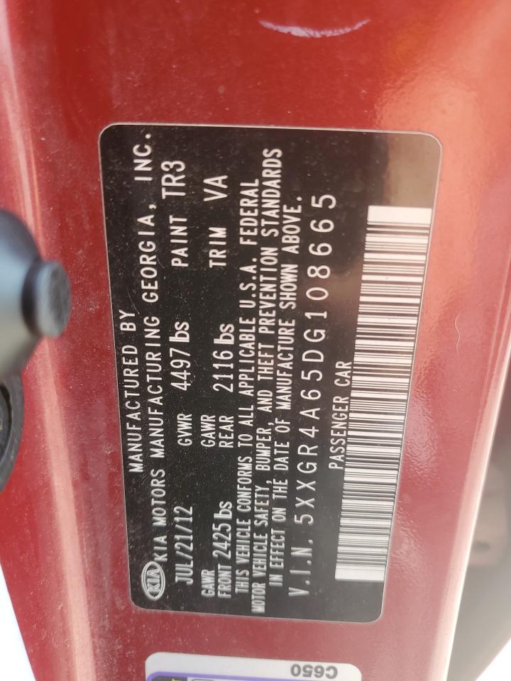 2013 Kia Optima Sx VIN: 5XXGR4A65DG108665 Lot: 65590365