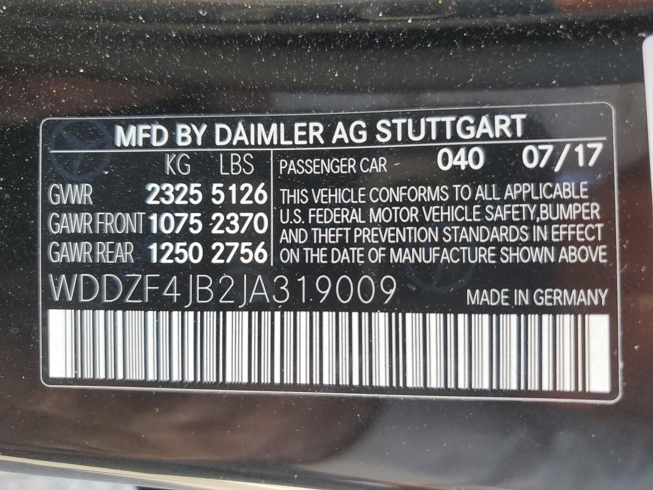 2018 Mercedes-Benz E 300 VIN: WDDZF4JB2JA319009 Lot: 66032695