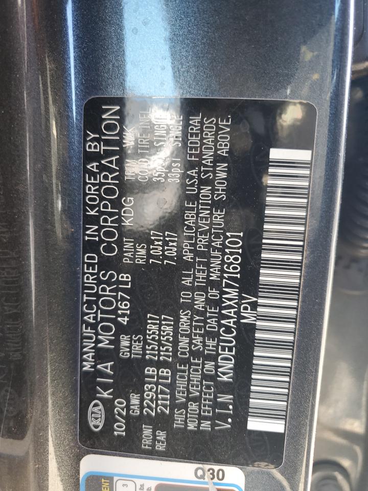 2021 Kia Seltos S VIN: KNDEUCAAXM7168101 Lot: 63588335