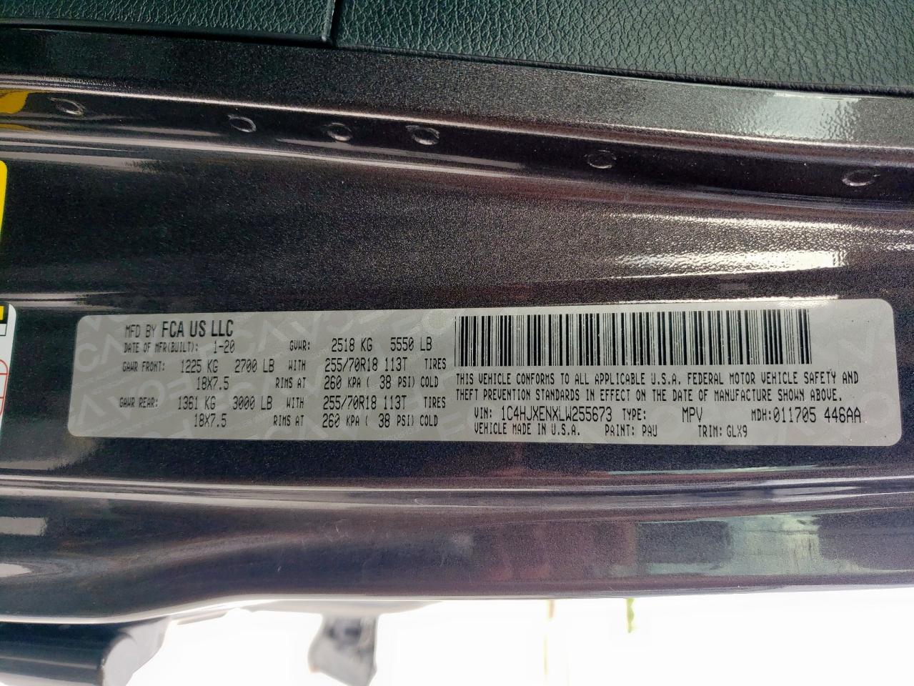 2020 Jeep Wrangler Unlimited Sahara VIN: 1C4HJXENXLW255673 Lot: 63266555