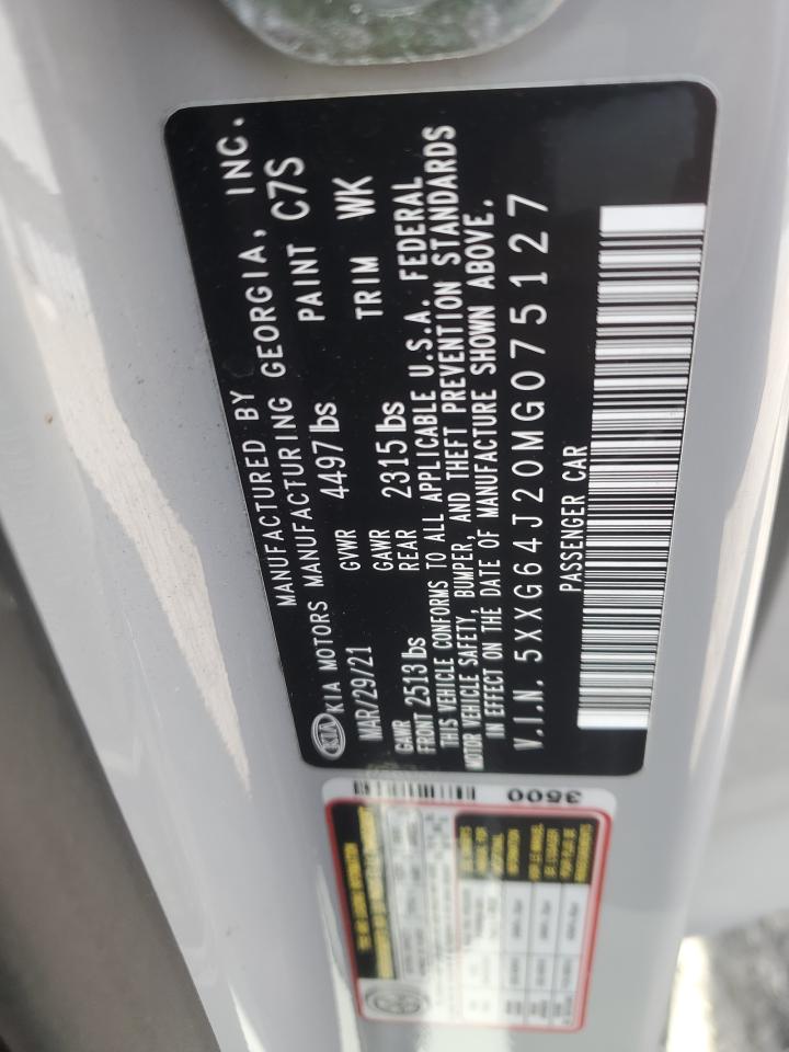 2021 Kia K5 Gt Line VIN: 5XXG64J20MG075127 Lot: 64040555