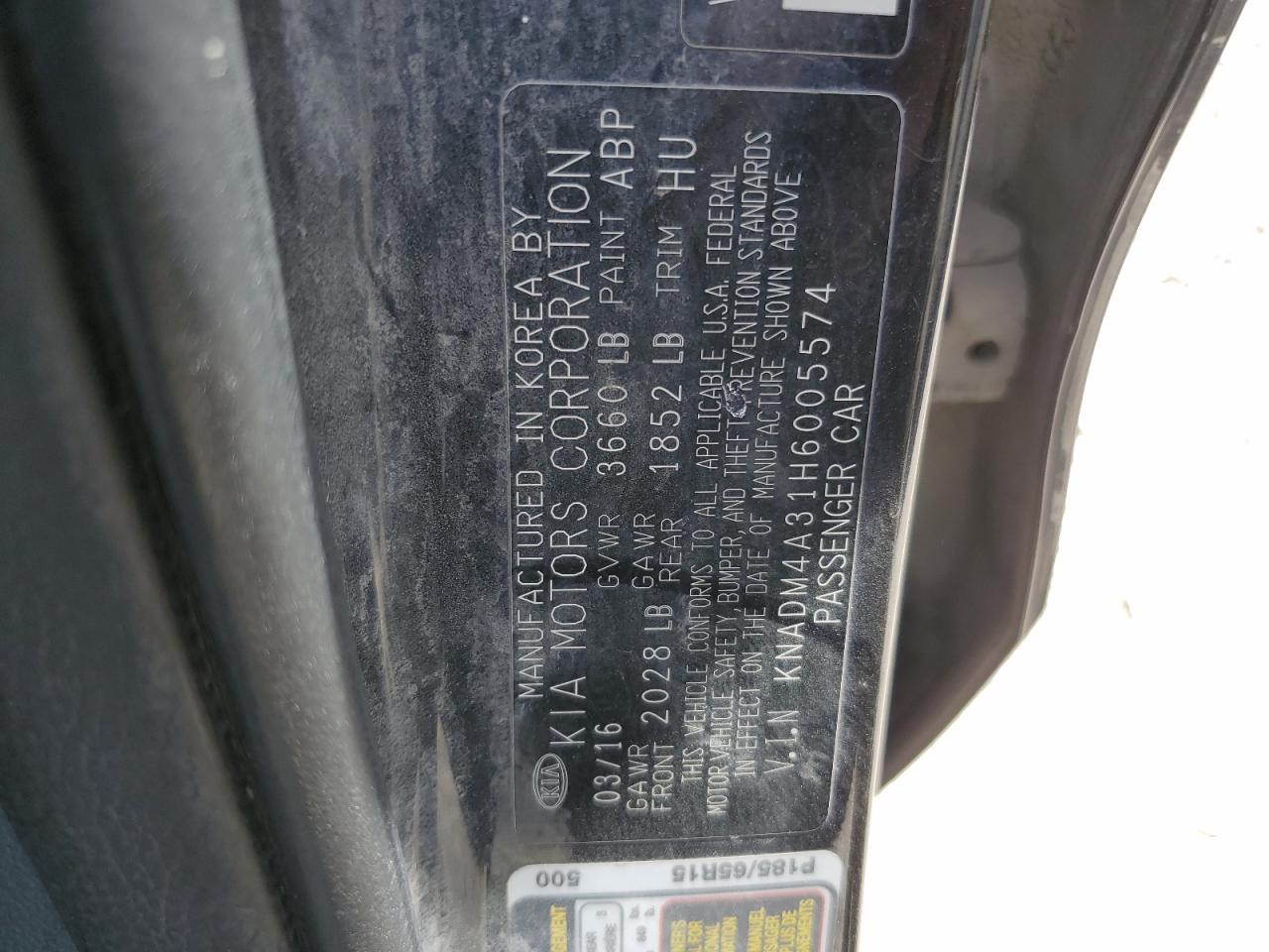 2017 Kia Rio Lx VIN: KNADM4A31H6005574 Lot: 65783635