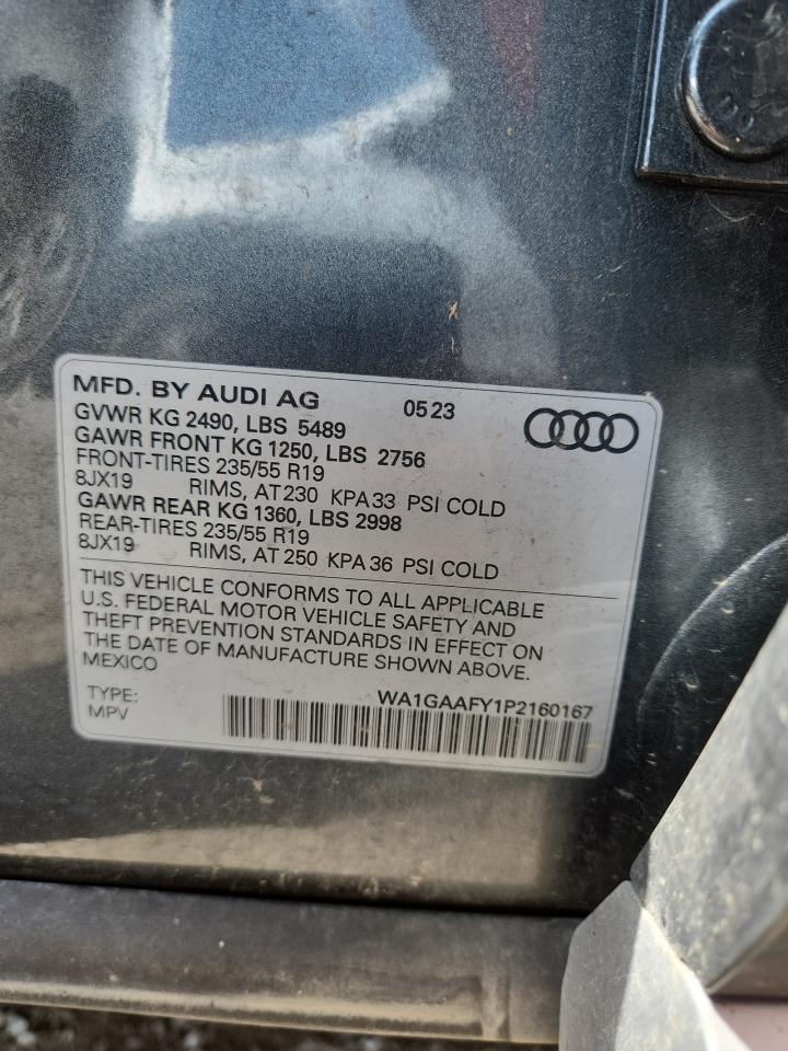 2023 Audi Q5 Premium 45 VIN: WA1GAAFY1P2160167 Lot: 64363235