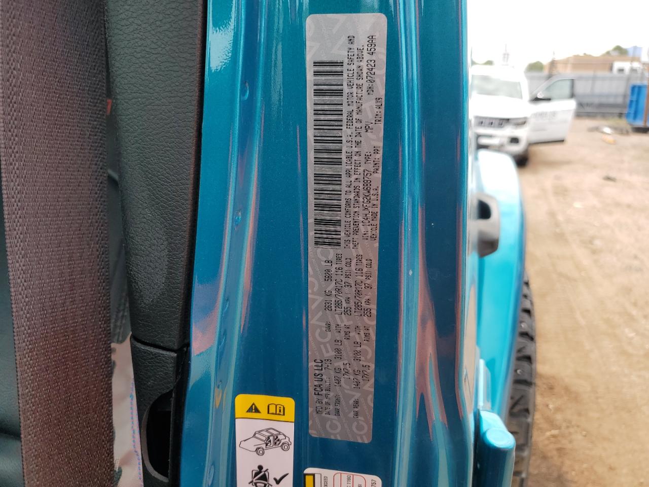 2019 Jeep Wrangler Unlimited Rubicon VIN: 1C4HJXFG2KW688757 Lot: 65694505