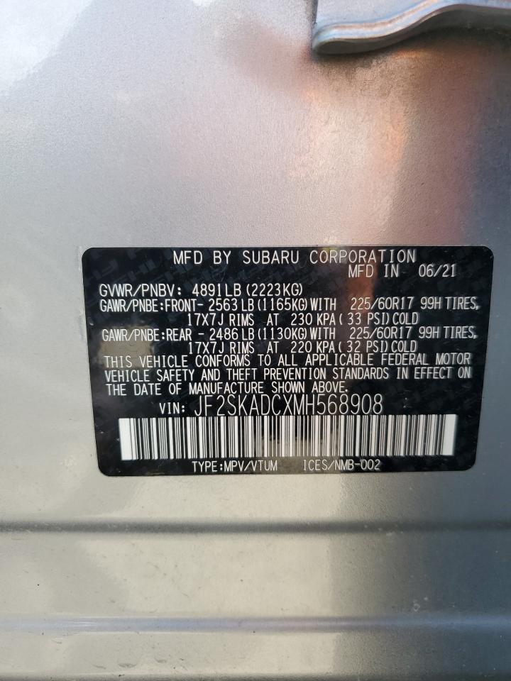 2021 Subaru Forester VIN: JF2SKADCXMH568908 Lot: 64558355