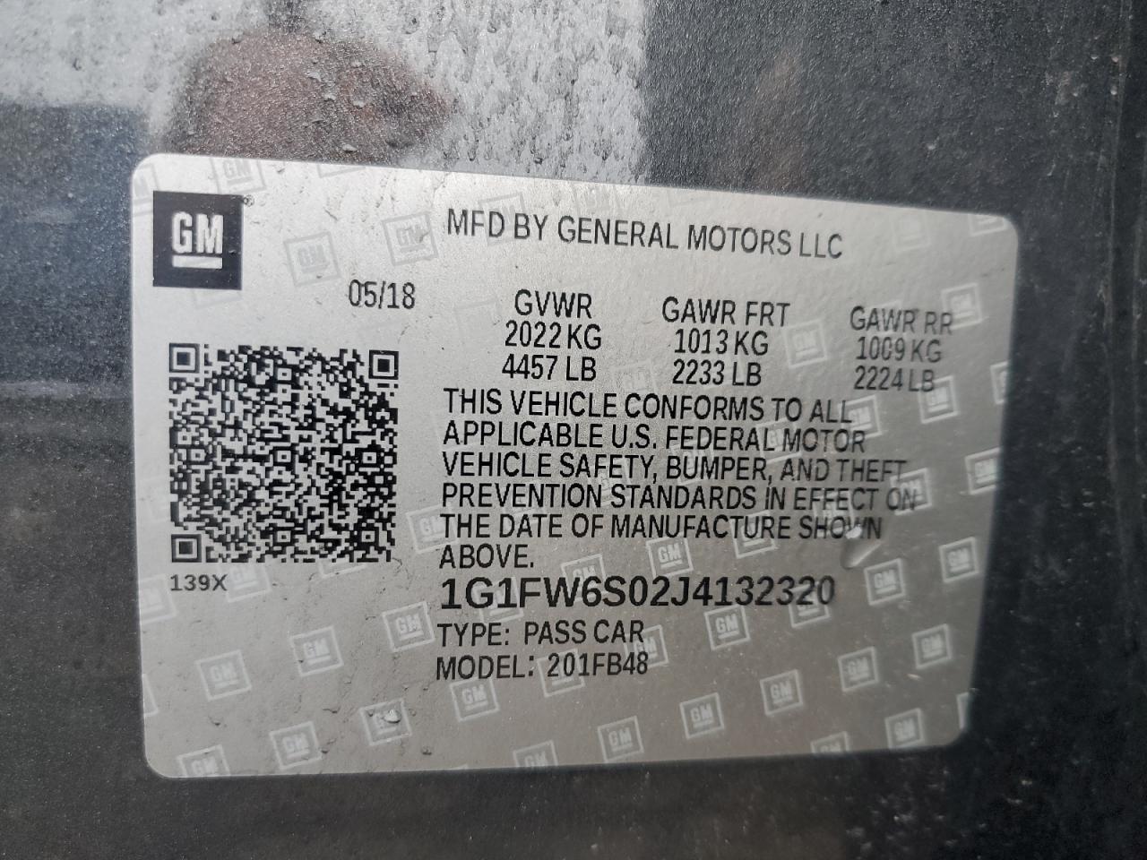 2018 Chevrolet Bolt Ev Lt VIN: 1G1FW6S02J4132320 Lot: 65326175