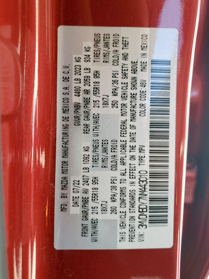 2022 Mazda Cx-30 Premium VIN: 3MVDMBDY7NM443010 Lot: 66197105