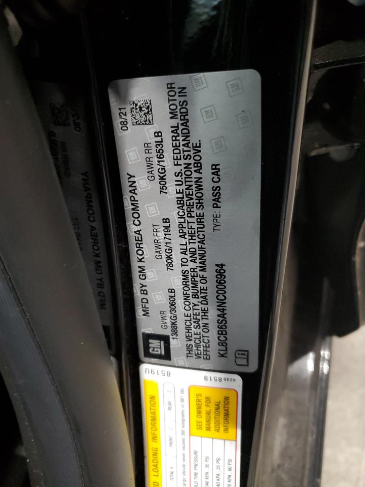 KL8CB6SA4NC006964 2022 Chevrolet Spark Ls