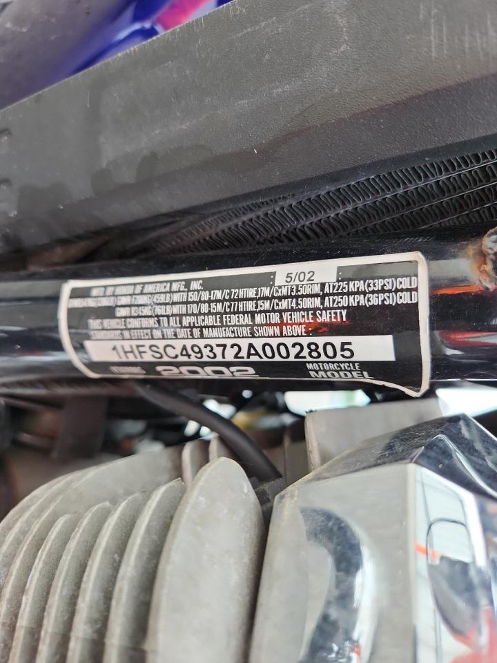 2002 Honda Vtx1800 S VIN: 1HFSC49372A002805 Lot: 64097905