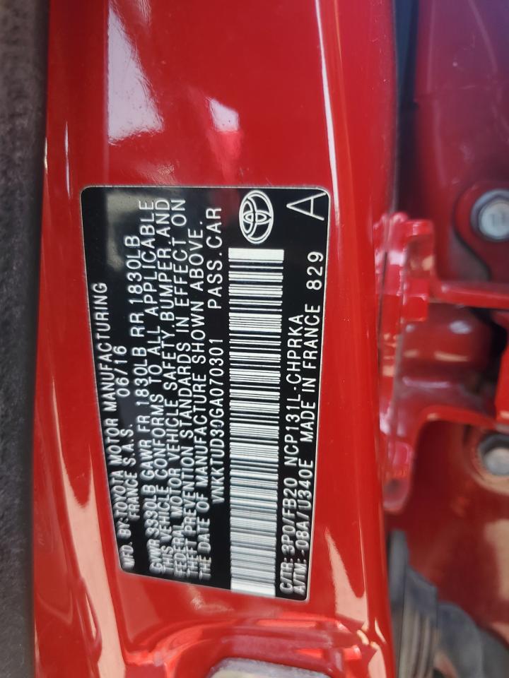 2016 Toyota Yaris L VIN: VNKKTUD30GA070301 Lot: 64721255