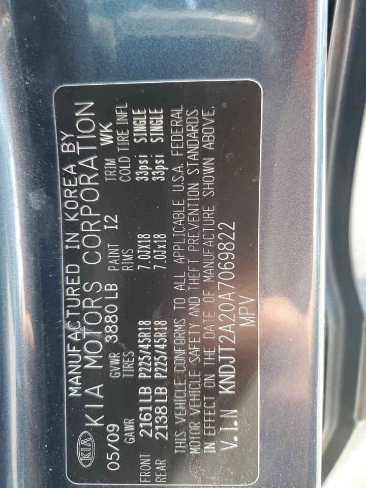 2010 Kia Soul + VIN: KNDJT2A20A7069822 Lot: 65474425