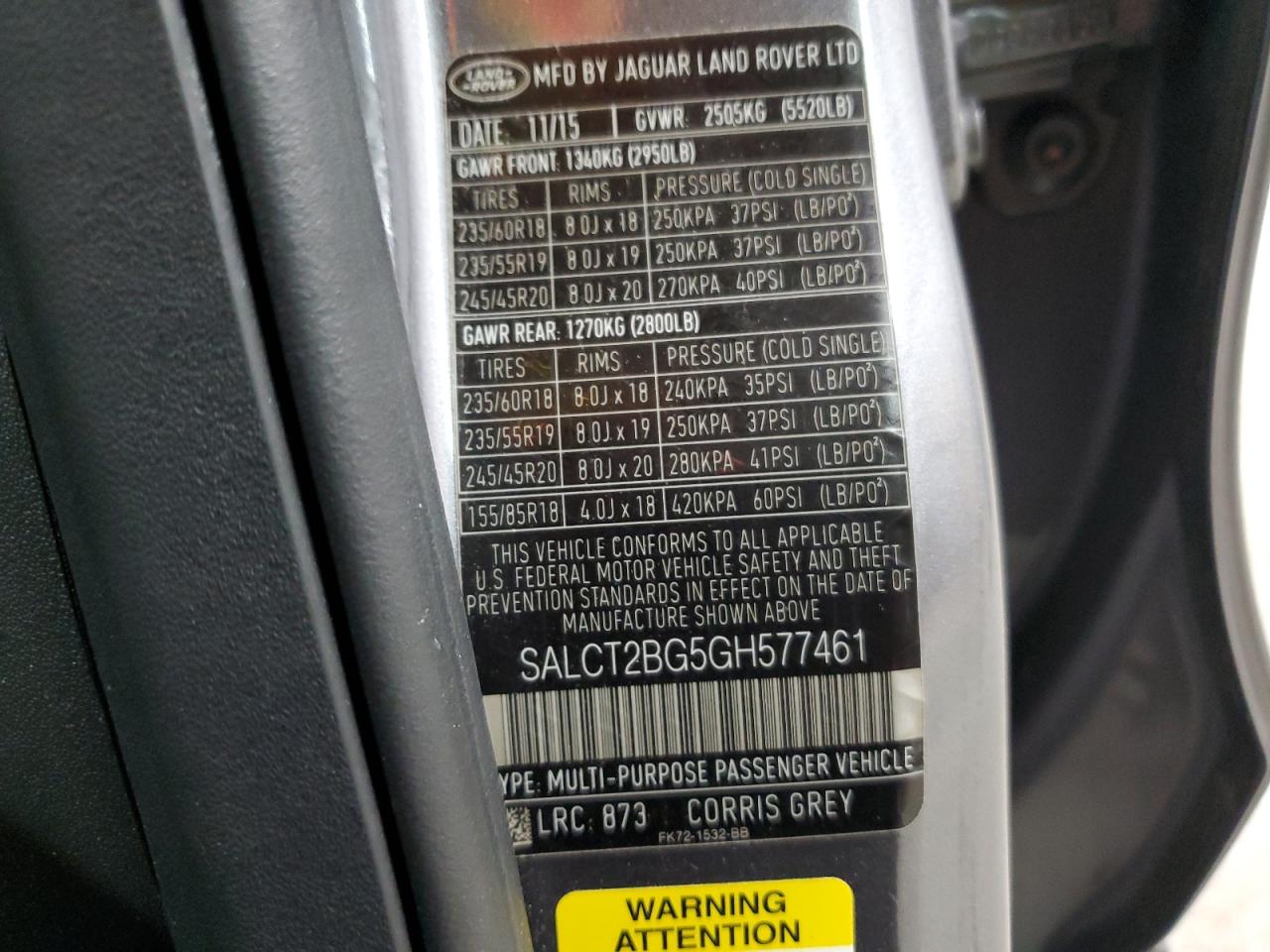 2016 Land Rover Discovery Sport Hse Luxury VIN: SALCT2BG5GH577461 Lot: 63290605