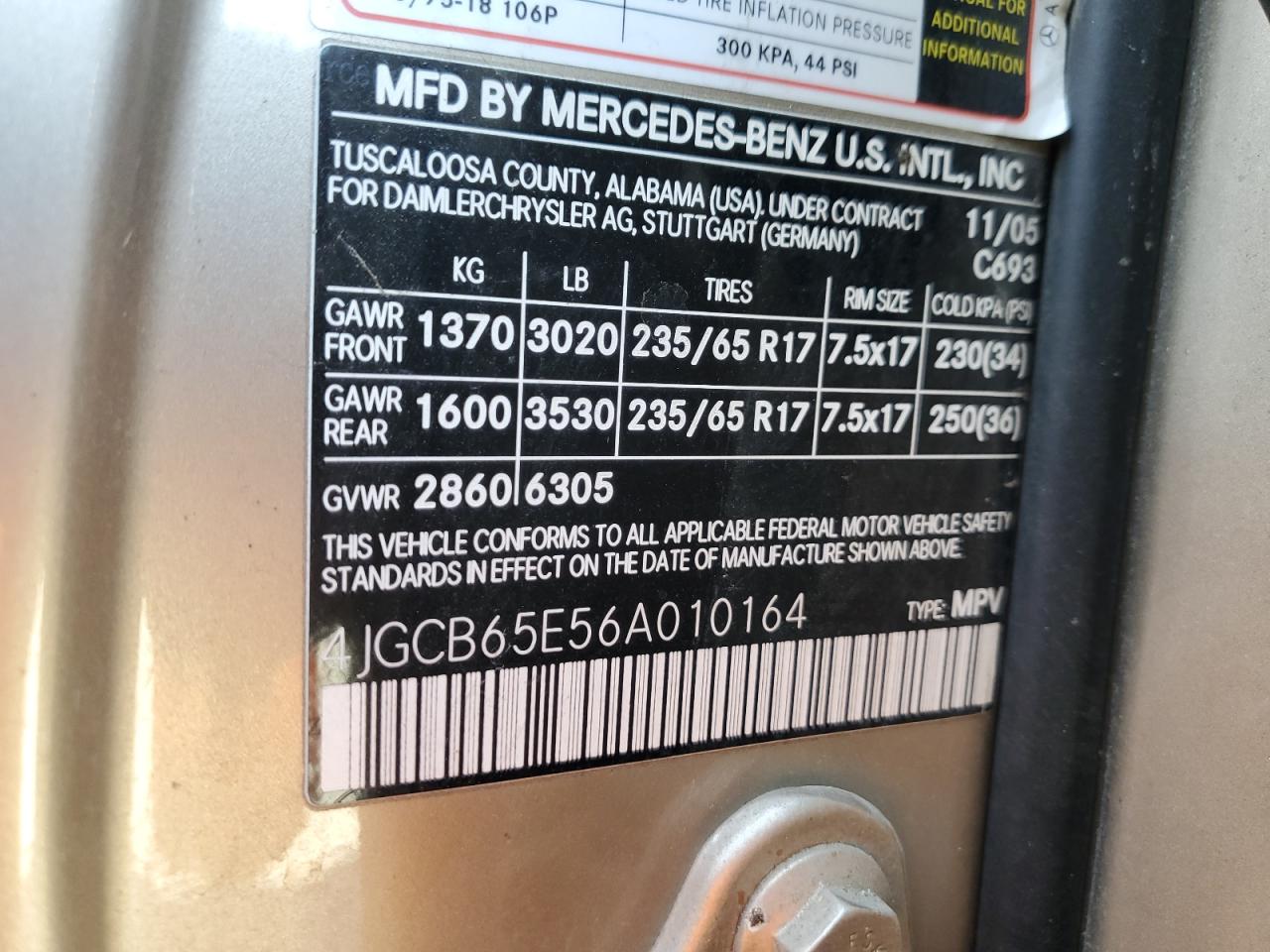 2006 Mercedes-Benz R 350 VIN: 4JGCB65E56A010164 Lot: 63115135