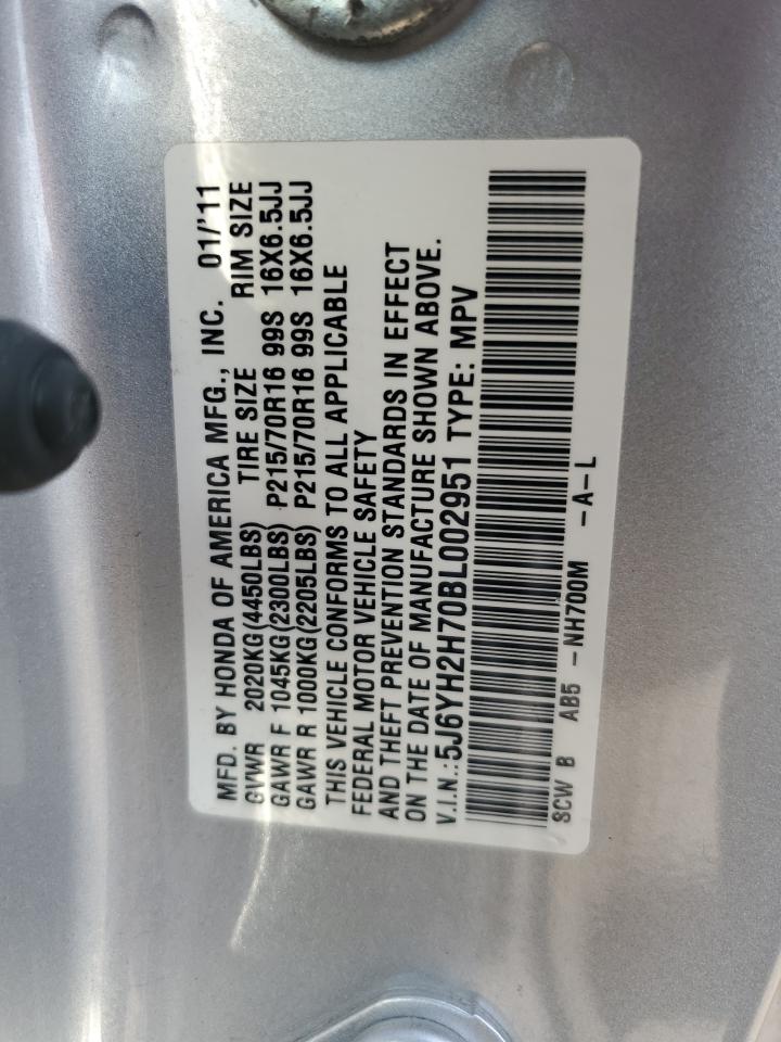 2011 Honda Element Ex VIN: 5J6YH2H70BL002951 Lot: 67213955