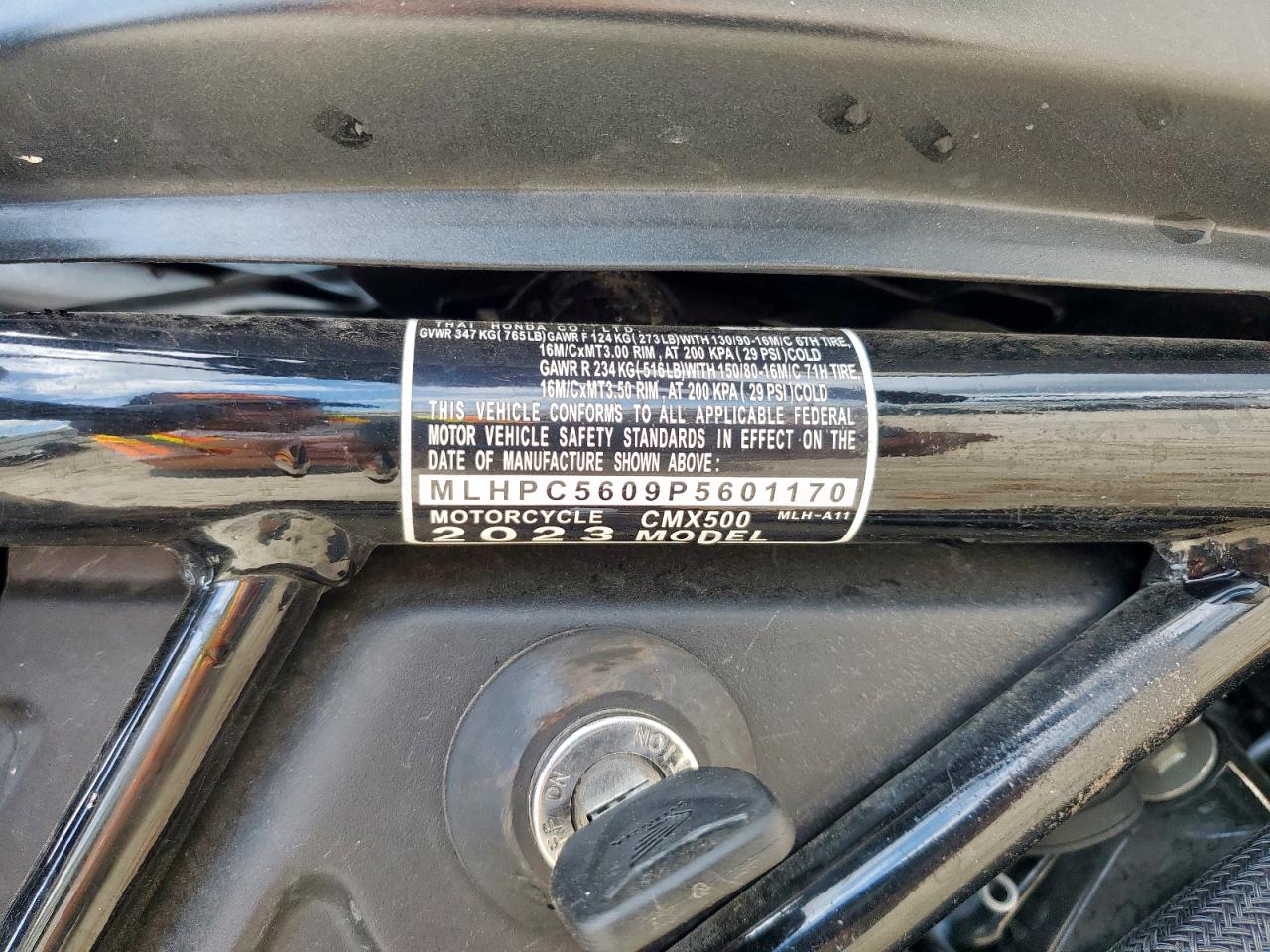2023 Honda Cmx500 VIN: MLHPC5609P5601170 Lot: 64624265