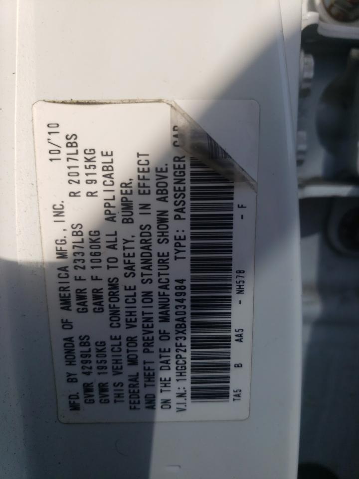 2011 Honda Accord Lx VIN: 1HGCP2F3XBA034984 Lot: 66222215