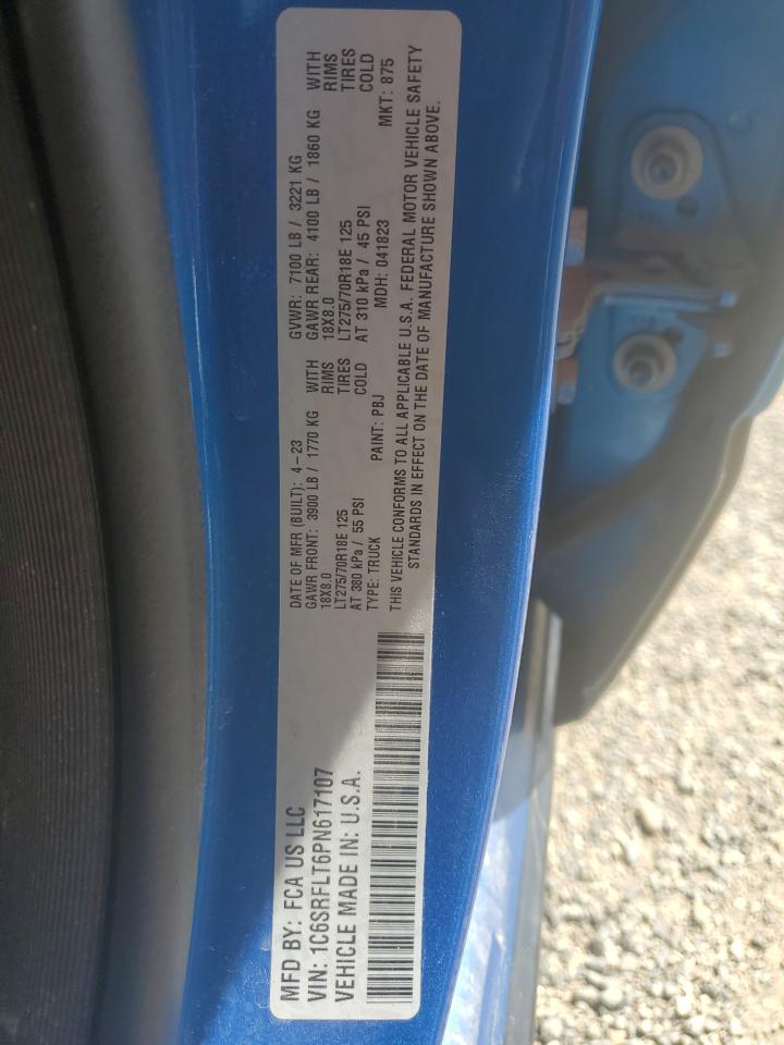 2023 Ram 1500 Rebel VIN: 1C6SRFLT6PN617107 Lot: 65993595