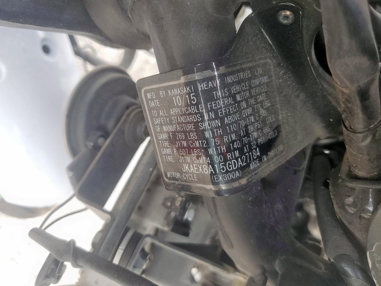 jkaex8a15gda27184 JKAEX8A15GDA27184 2016 Kawasaki Ex300 A
