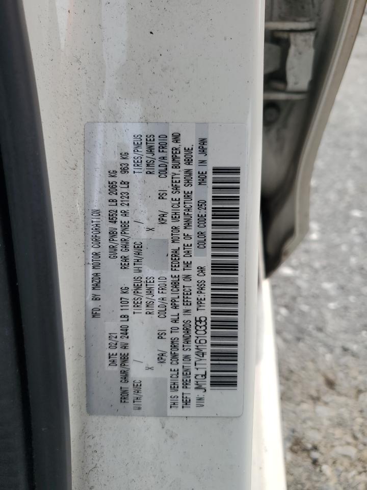 2021 Mazda 6 Grand Touring VIN: JM1GL1TY4M1610335 Lot: 64378705
