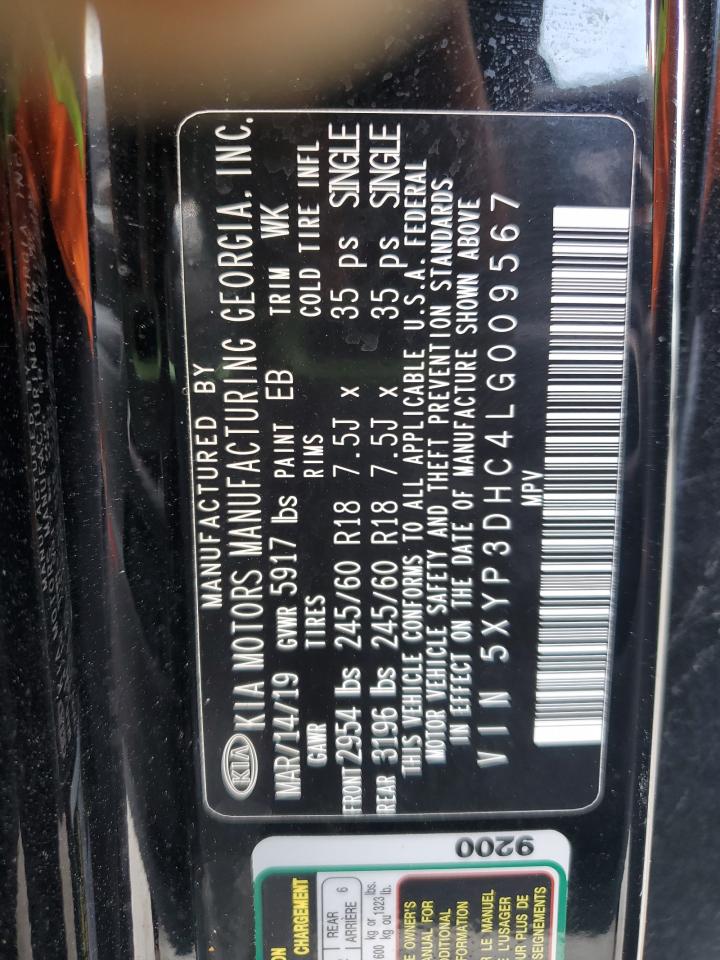 2020 Kia Telluride Ex VIN: 5XYP3DHC4LG009567 Lot: 64748475