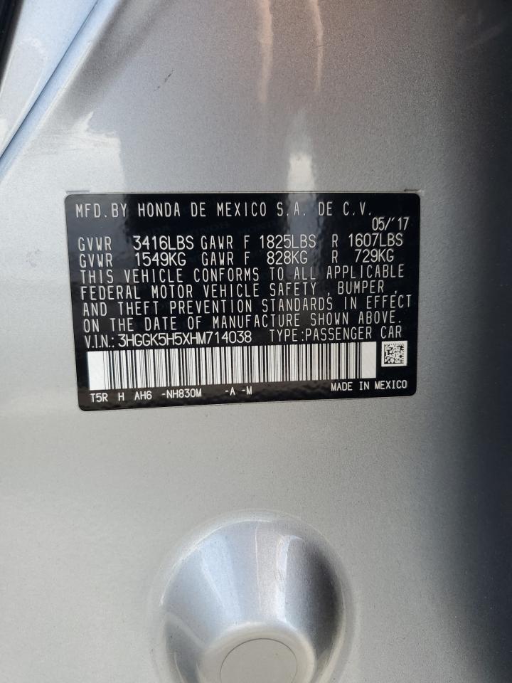 2017 Honda Fit Lx VIN: 3HGGK5H5XHM714038 Lot: 66953085