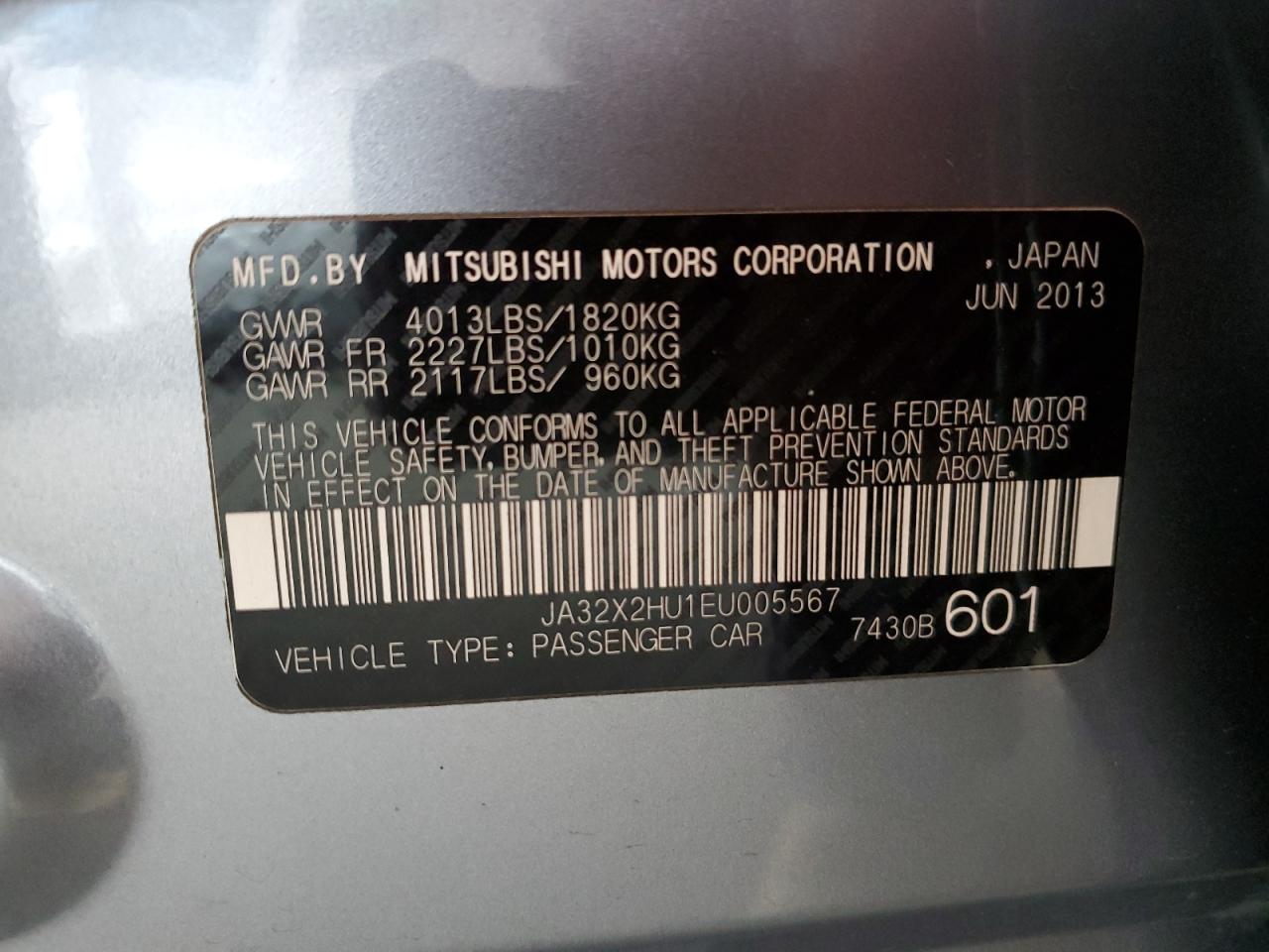 ja32x2hu1eu005567 JA32X2HU1EU005567 2014 Mitsubishi Lancer Es/Es Sport