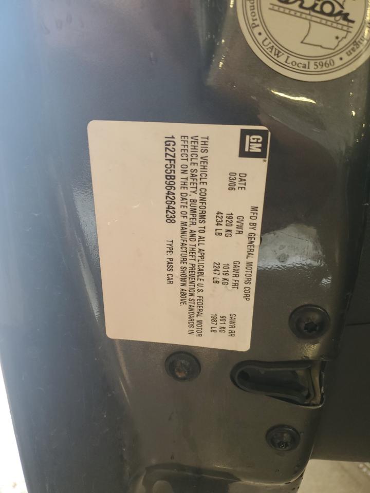 1g2zf55b964264238 1G2ZF55B964264238 2006 Pontiac G6 Se